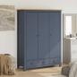 Preview: Kleiderschrank mit 3 Türen Hill Grau 127x50x170 cm Kiefernholz