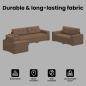 Preview: Sofa 3 pcs Braun 221 x 80 x 80 cm Leinenmischgewebe