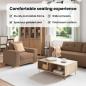 Preview: Sofa 3 pcs Braun 221 x 80 x 80 cm Leinenmischgewebe