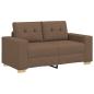 Preview: Sofa 3 stk. Braun Leinenmischgewebe