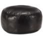 Preview: ARDEBO.de - Pouf Schwarz 60 x 30 cm Echtes Ziegenleder
