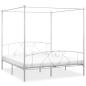 Preview: Himmelbett-Gestell Weiß Metall 200 x 200 cm