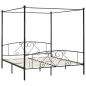 Preview: Himmelbett-Gestell Schwarz Metall 200 x 200 cm