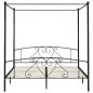 Preview: Himmelbett-Gestell Schwarz Metall 200 x 200 cm