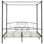 Preview: Himmelbett-Gestell Schwarz Metall 200 x 200 cm