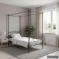 Preview: ARDEBO.de - Himmelbett-Gestell Grau Metall 120 x 200 cm