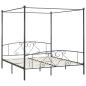 Preview: Himmelbett-Gestell Grau Metall 200 x 200 cm