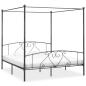Preview: Himmelbett-Gestell Grau Metall 200 x 200 cm