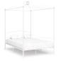 Preview: Himmelbett-Gestell Weiß Metall 140 x 200 cm