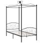 Preview: Himmelbett-Gestell Schwarz Metall 90 x 200 cm