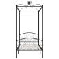 Preview: Himmelbett-Gestell Schwarz Metall 90 x 200 cm