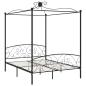 Preview: Himmelbett-Gestell Schwarz Metall 180 x 200 cm