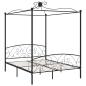 Preview: Himmelbett-Gestell Schwarz Metall 180 x 200 cm