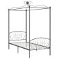 Preview: Himmelbett-Gestell Grau Metall 90 x 200 cm