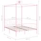 Preview: Himmelbett Rosa Metall 180x200 cm