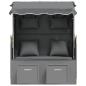 Preview: Strandkorb mit Kissen Poly Rattan Massivholz Anthrazit Schwarz