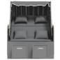 Preview: Strandkorb mit Kissen Poly Rattan Massivholz Anthrazit Schwarz