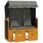 Preview: Strandkorb mit Kissen Poly Rattan & Massivholz Schwarz & Grau