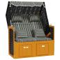 Preview: Strandkorb mit Kissen Poly Rattan & Massivholz Schwarz & Grau