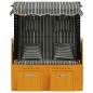 Preview: Strandkorb mit Kissen Poly Rattan & Massivholz Schwarz & Grau