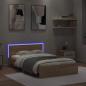 Preview: Bettgestell mit Kopfteil LED-Beleuchtung Sonoma-Eiche 120x190cm