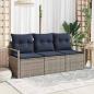 Preview: ARDEBO.de - Sofa Set 3 pcs Grau Poly-Rattan