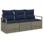 Preview: Sofa Set 3 pcs Grau Poly-Rattan
