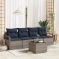 Preview: ARDEBO.de - Sofa Set 5 pcs Grau und Blau Poly-Rattan