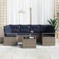 Preview: Sofa Set mit Kissen 7 pcs Grau und Blau Poly Rattan