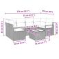 Preview: Sofa Set mit Kissen 7 pcs Grau und Blau Poly Rattan