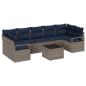 Preview: Sofa Set 8 pcs Grau Poly-Rattan