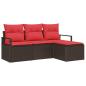 Preview: Sofa Set 4 pcs Braun Poly-Rattan