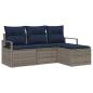 Preview: Sofa Set 4 pcs Grau Poly-Rattan