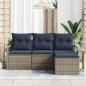 Preview: Sofa Set 4 pcs Grau Poly-Rattan