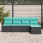 Preview: Sofa Set 5 stk. Schwarz [Synthetisch]: Poly Rattan