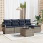 Preview: ARDEBO.de - Sofa Set mit Kissen Grau Poly Rattan