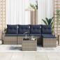 Preview: Sofa Set mit Kissen Grau Poly Rattan