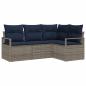 Preview: ARDEBO.de - Sofa Set 4 Stk. Grau [Synthetisch]: Poly Rattan
