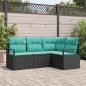 Preview: ARDEBO.de - Sofa Set 4 stk. Schwarz [Synthetisch]: Poly Rattan