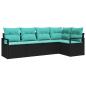 Preview: Sofa Set 5 stk. Schwarz [Synthetisch]: Poly Rattan