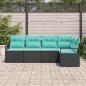 Preview: Sofa Set 5 stk. Schwarz [Synthetisch]: Poly Rattan