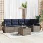Preview: ARDEBO.de - Sofa Set mit Kissen Grau Poly Rattan