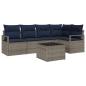 Preview: Sofa Set mit Kissen Grau Poly Rattan