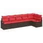 Preview: Sofa Set mit Kissen Braun Poly Rattan