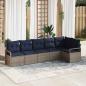 Preview: ARDEBO.de - Sofa Set 6 pcs Grau Poly-Rattan