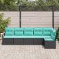 Preview: Sofa Set Schwarz [Synthetisch]: Poly Rattan