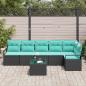 Preview: Sofa Set 7 stk. Schwarz [Synthetisch]: Poly Rattan