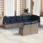 Preview: ARDEBO.de - Sofa Set 8 pcs Grau Poly-Rattan
