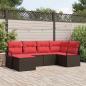 Preview: ARDEBO.de - Sofa Set mit Kissen 6 pcs Braun Poly Rattan