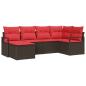 Preview: Sofa Set mit Kissen 6 pcs Braun Poly Rattan